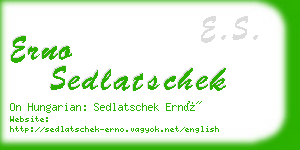 erno sedlatschek business card